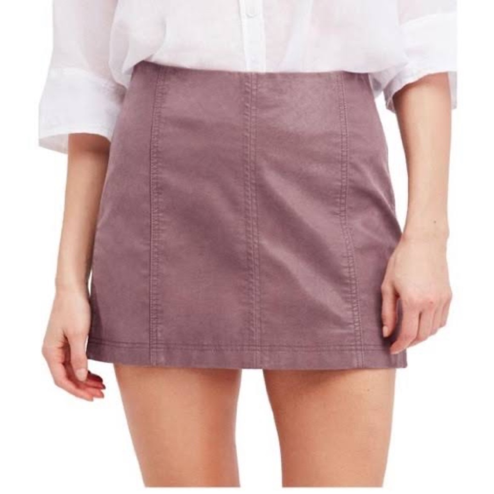 Free People Vegan Leather Mauve Skirt - Size 8